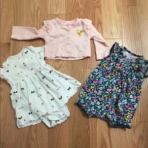 Carters dress romper and cardigan 3 months